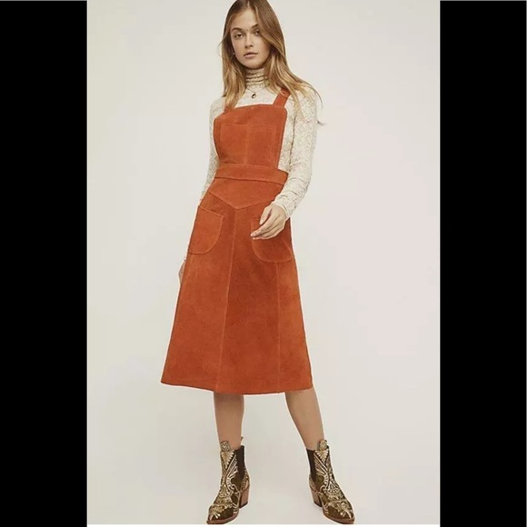 Free People Dresses & Skirts - New Free People Suede Apron Dress Size 4